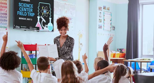 Ditto digital signage on a classroom TV