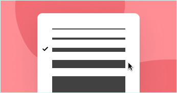 Interface showing different line widths for selection