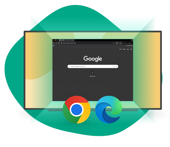 Google Chrome web browser mirrored to a TV