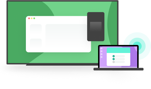Illustrated laptop and TV