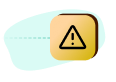 A yellow warning icon with an exclamation mark, symbolizing an alert or caution message.