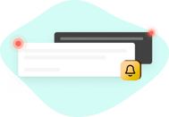 A set of notification banners with a bell icon, symbolizing alert messages or real-time updates.