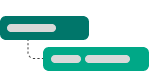 Two stylized progress bars with a dashed connection, symbolizing task tracking or workflow progress.