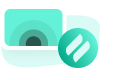 A stylized screen icon with a circular gradient, accompanied by the Ditto logo, symbolizing display or connection features.