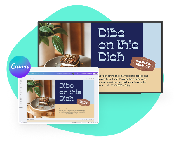 Canva design interface showing finished item in Ditto