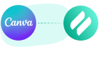 Canva logo connected to Ditto logo