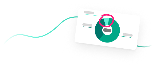 Illustrated graph floating over a squiggly line