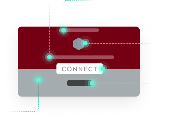 Illustrated screenshot of Ditto Connect app with custom branded assets