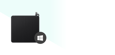 A black device with a Windows icon overlay, representing a Ditto screen receiver for Windows.