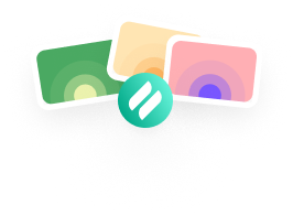 Overlapping green, yellow and pink rectangles representing screens with the Ditto logo