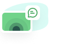 green box with chat bubble
