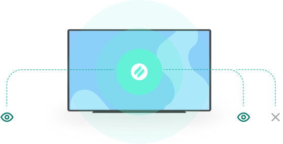 illustrated tv with lines connecting to eyes and locks