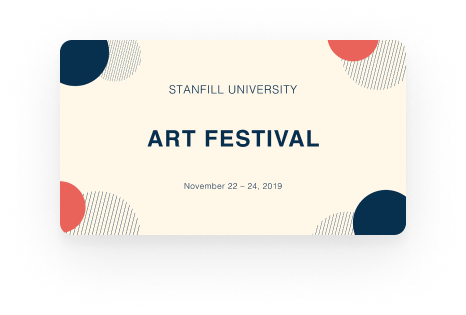 A digital sign showing the dates for an upcoming art festival