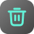 Dark icon with bright trash can