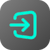 Illustrated icon with dark background and a teal open-ended square with an arrow pointing through it