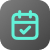 dark icon with calendar and check mark