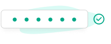 A rectangular box with green dots representing an on-screen code