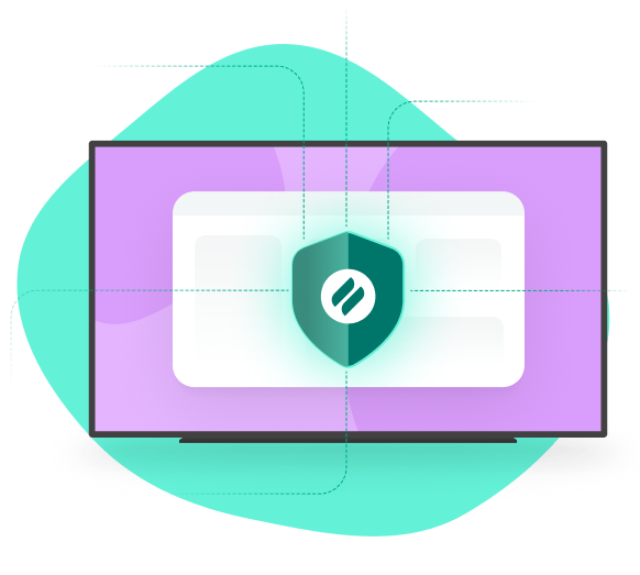 illustration of security shield on a television