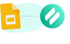 Google Slides logo connected to Ditto logo