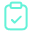 Clipboard outline with checkmark