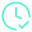 Clock outline with a checkmark