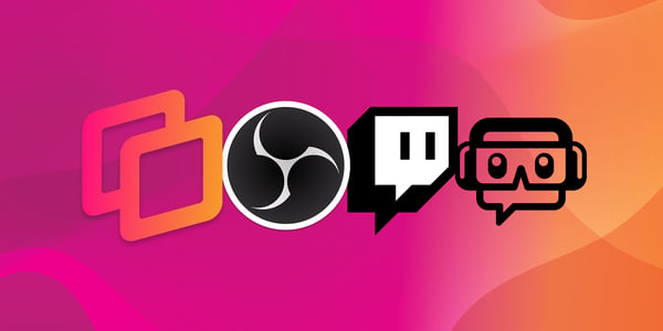 Reflector 4 logo, Twitch logo, OBS logo, Streamlabs OBS logo