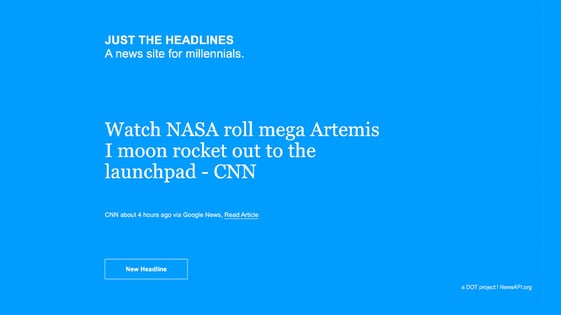 Digital signage showing news headlines