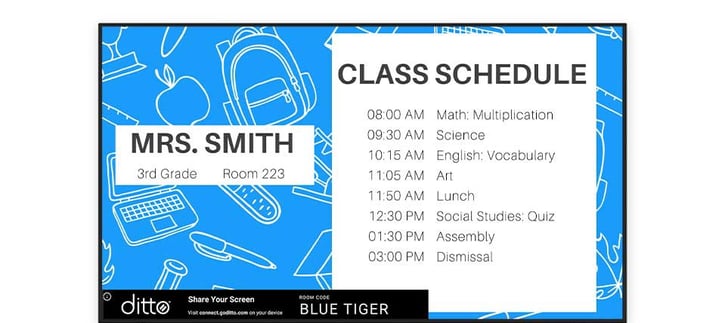 Class schedule signage