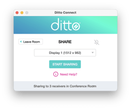 Ditto Connect Application on macOS