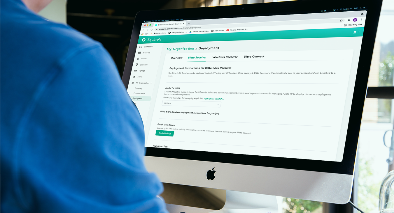 Ditto Account Portal on a computer