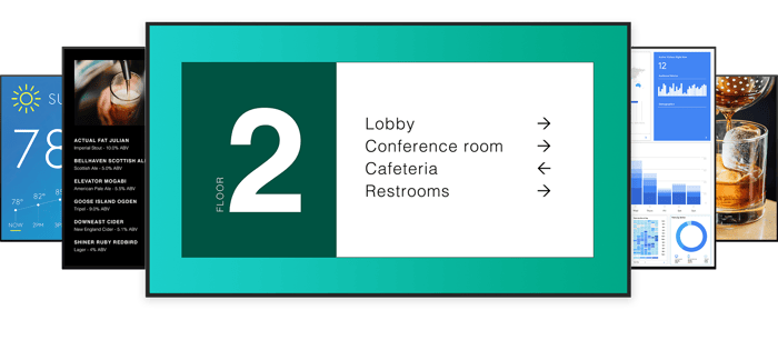 Digital signage on multiple TV screens