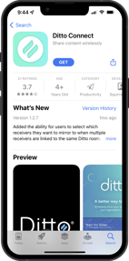 Ditto Connect app in iOS App Store