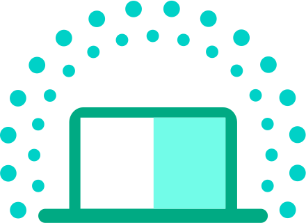 Laptop icon with dots