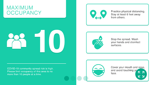 Digital signage for health and safety protocols