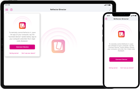 The Reflector Director app on iPhone and iPad