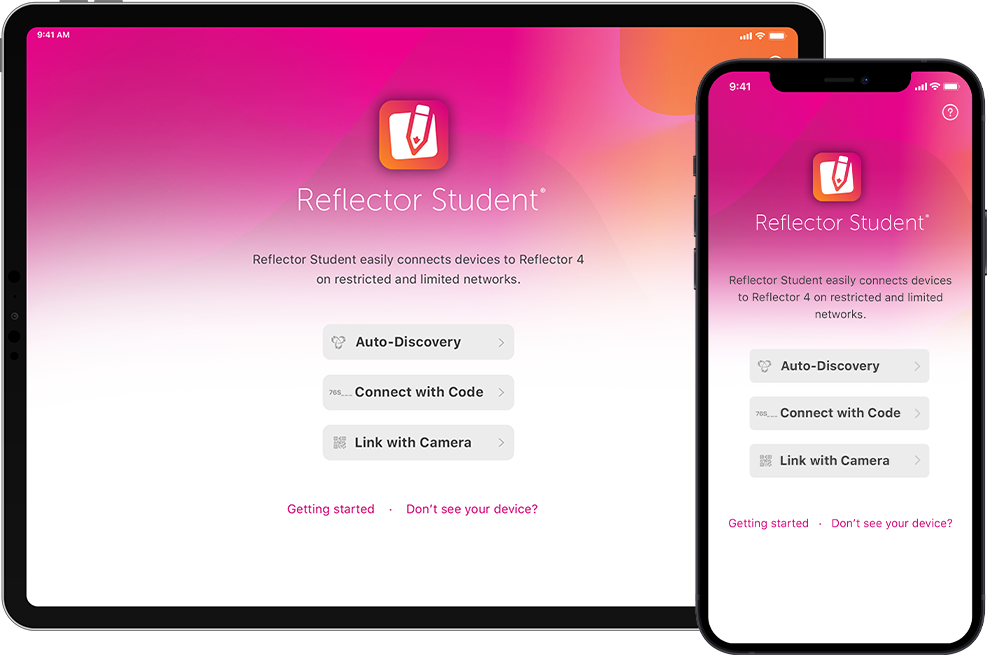 Reflector Student app on iPhone and iPad