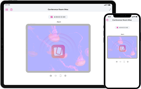 Screen previews of mirrored devices in the Reflector Director app